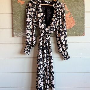 Heartloom Black and Pink Floral Long Sleeve Dress